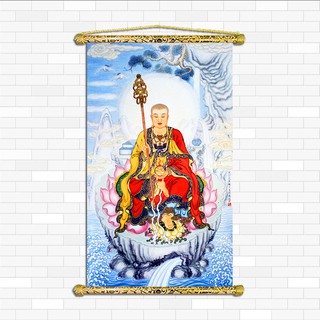 Tranh Liễn Phật Giáo - Địa Tạng Vương Mục Kiền Liên Bồ Tát  – Vải canvas cao cấp nẹp sáo gỗ tự nhiên- nhiều mẫu mới
