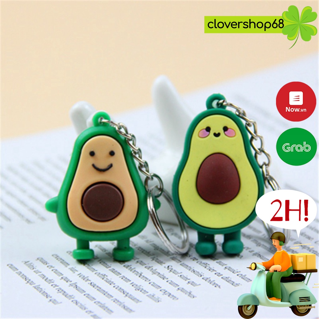 Móc Khóa Quả Bơ Mặt Cười Đáng Yêu - Móc chìa khóa dễ thương   Clovershop68