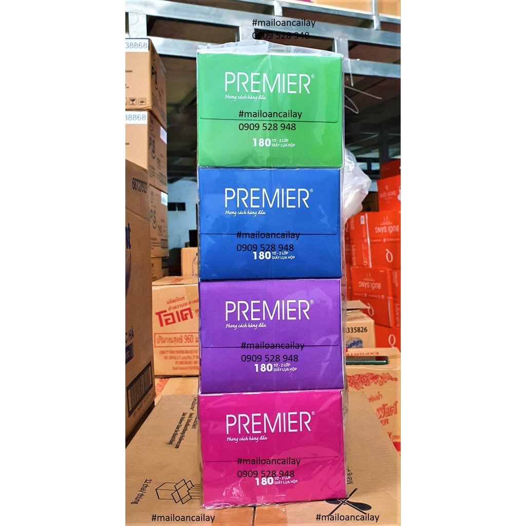 Khăn giấy rút lụa PREMIER 180tờ/hộp