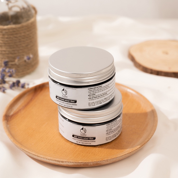 Than hoạt tính trắng răng hữu cơ 70g SUZIKO, đánh răng sạch mảng bám và cao răng hiệu quả