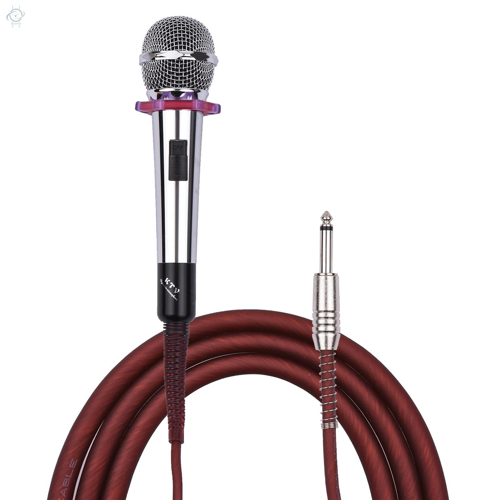 ♫Muslady Dynamic Handheld Cardioid Condenser Microphone Wired Mic 4.5m/15ft Cable 6.35mm Plug for Music Singing Karaoke Stage Live Performance