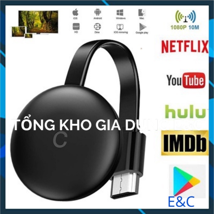 HDMI không dây kết nối điện thoại máy tính bảng với tivi máy chiếu màn hình hỗ trợ các loại điện thoại ANDROID và IOS