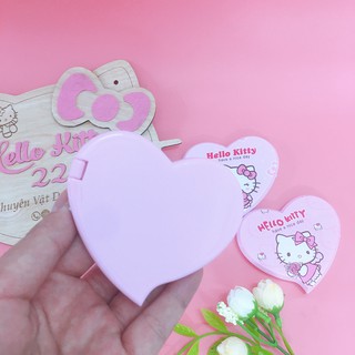 Gương trái tim kèm lược Hello Kitty