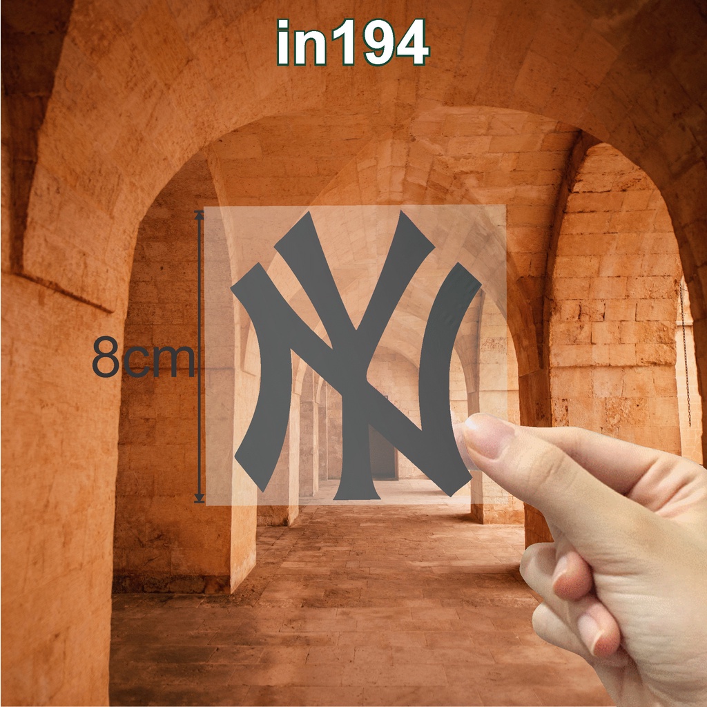 Sticker logo in194 công nghệ in pet chuyển nhiệt- ủi trực tiếp lên vải, áo - 8cm - NY