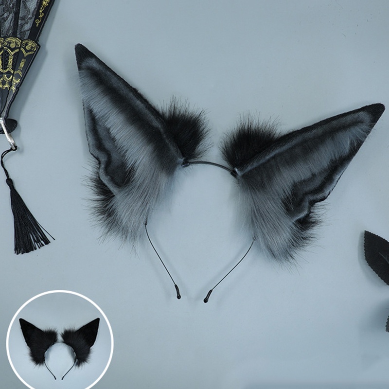 Băng Đô Tai Sói Đính Lông Nhân Tạo Phong Cách Lolita