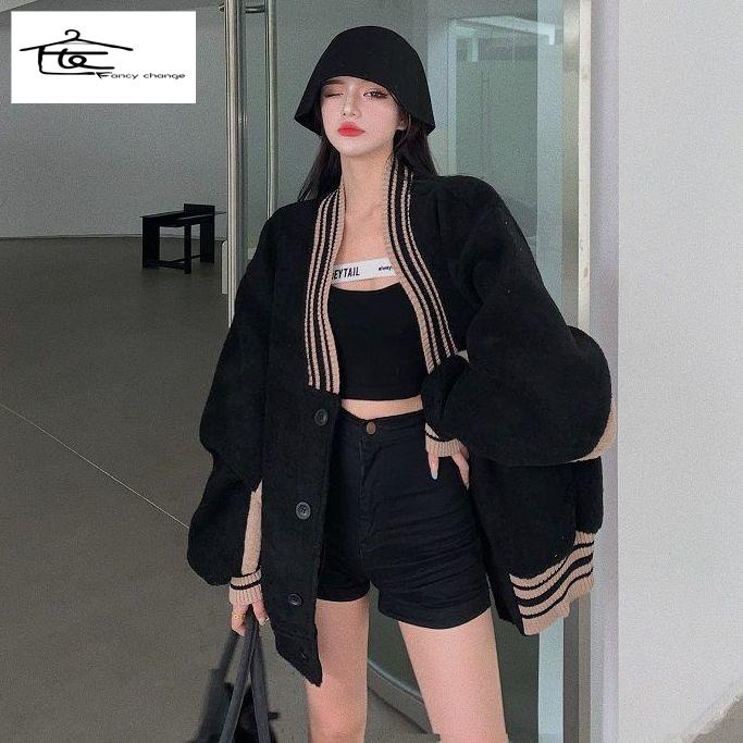 Áo Khoác Bóng Chày Bằng Vải Bông Dày Dặn Giữ Ấm Phong Cách Xuân Thu Cho Nữ