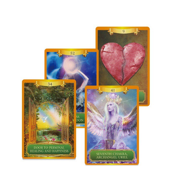 Bộ bài bói energy oracle cards cao cấp và túi nhung và khăn trải bản tarot tặng đá thanh tẩy