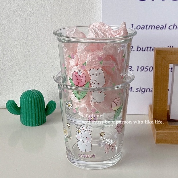 Cốc, Ly, Bát Uống Nước Vành Loe Thấp Pink Bunny Wonderland