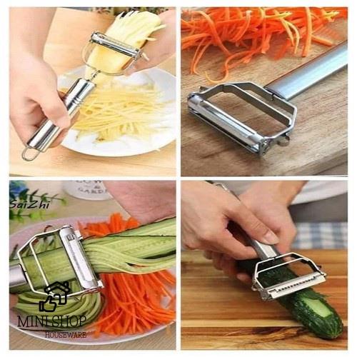 Dụng Cụ Nạo Rau Củ Quả Thép Không Gỉ 2 In1 Đa Năng