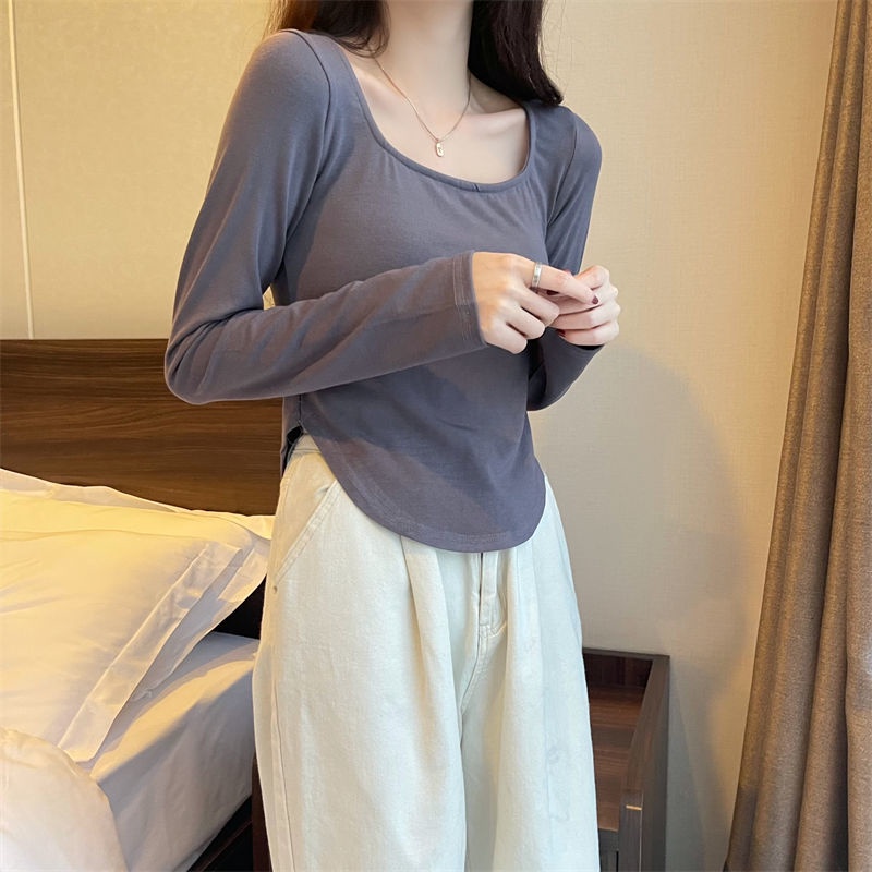 Áo thun COZOKC tay dài màu đơn giản thời trang cho nữ