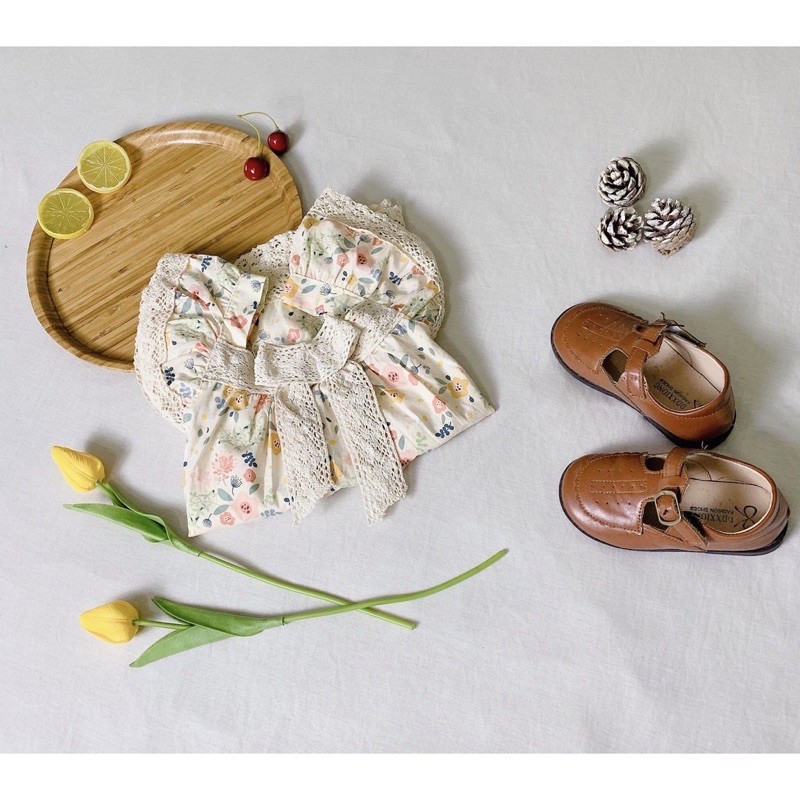 Đầm cotton phối ren