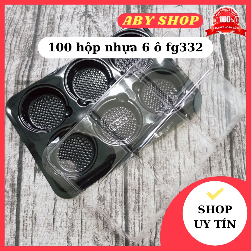 100 hộp nhựa 6 ô fg332 ⚡ LOẠI TỐT ⚡ hộp nhựa đụng bánh 6 ô trong suốt bảo quản bánh một cách dễ dàng