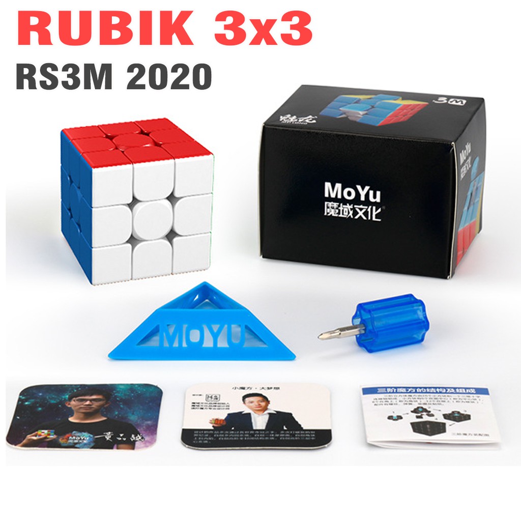 Rubik 3x3 RS3M 2020 đồ chơi Rubic Nam Châm 3 Tầng Stickerless bằng nhựa cao cấp