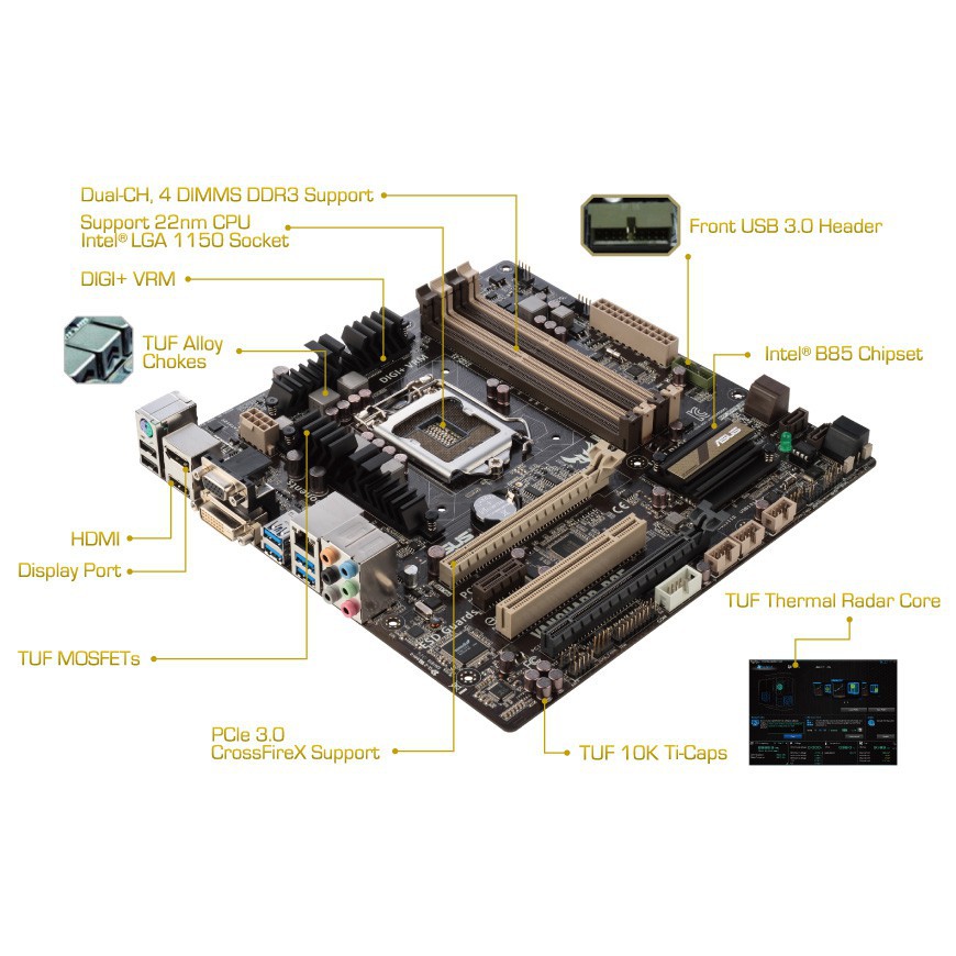 Main máy tính B85 socket 1150, main b85 giga d3v / d3h, colorful, biostar tb85, asus b85m gamer 95