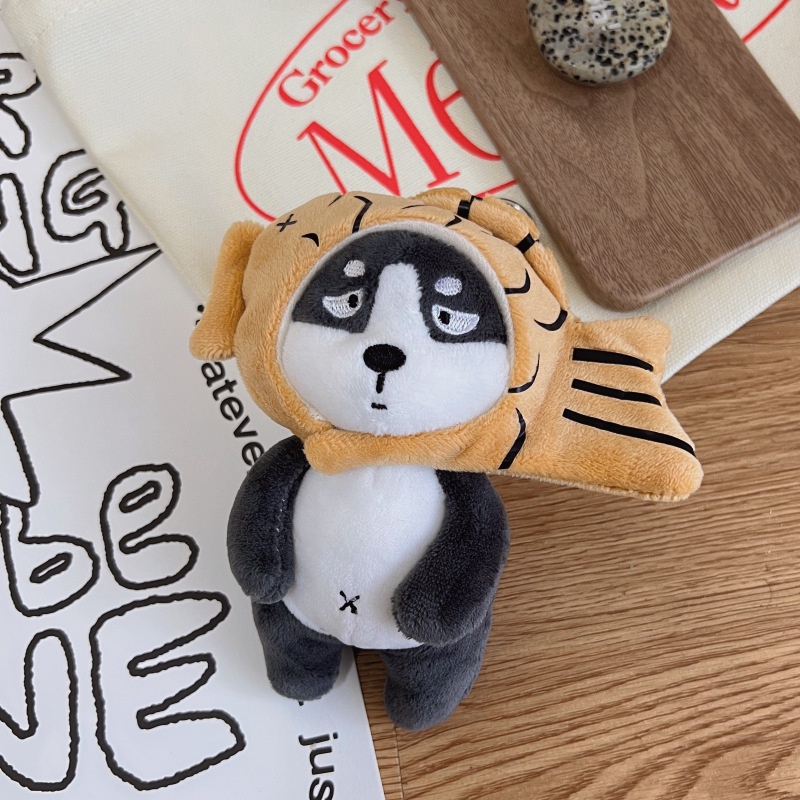 Móc Khóa Hình Chó Shiba Inu Taiyaki Nhồi Bông Dễ Thương