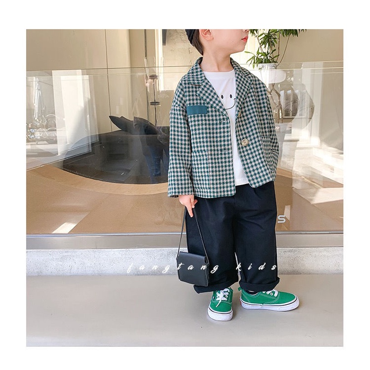 [Babycat] Hàng Có Sẵn Bán Chạy Áo Khoác Phong Cách Nhật Hàn Kẻ Sọc Caro Thời Trang Xuân Thu Nhật Bản Dành Cho Bé Trai