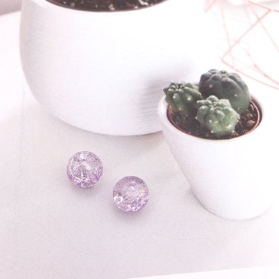 Set 100 Hạt Thủy Tinh Tròn 8mm Làm Trang Sức