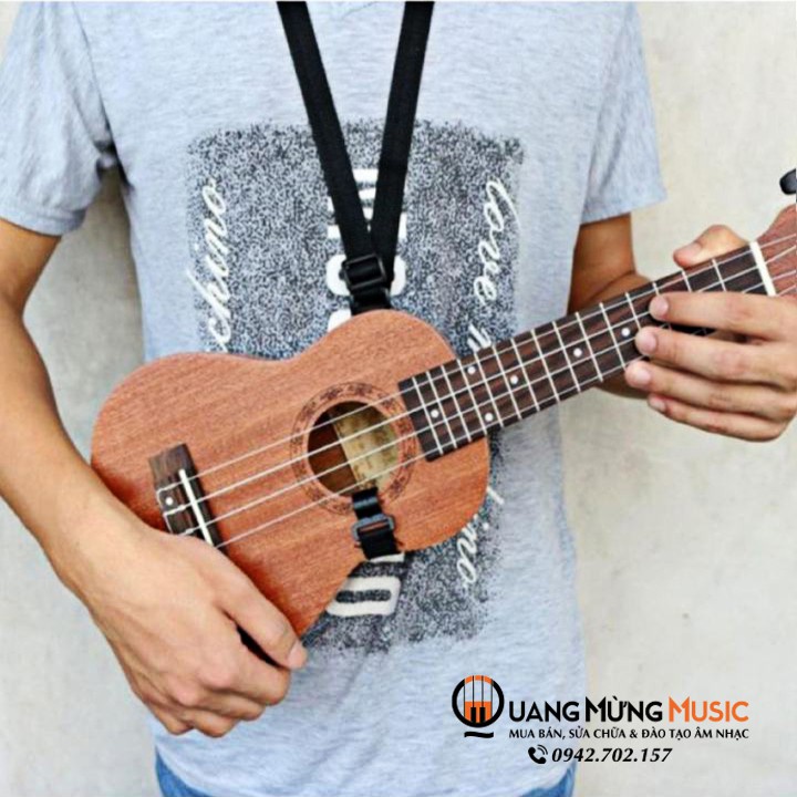 DÂY ĐEO ĐÀN UKULELE - GUITAR KHÔNG CẦN ĐỤC LỖ - HOẠ TIẾT THỔ CẨM