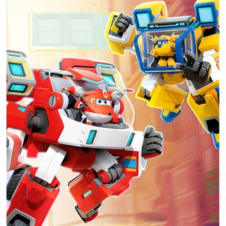 Mô hình robot máy bay Jett tia chớp siêu cấp cỡ nhỏ và Robot biến hình mới kết hợp siêu xe cứu hộ