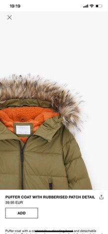 Áo khoác cổ lông zara