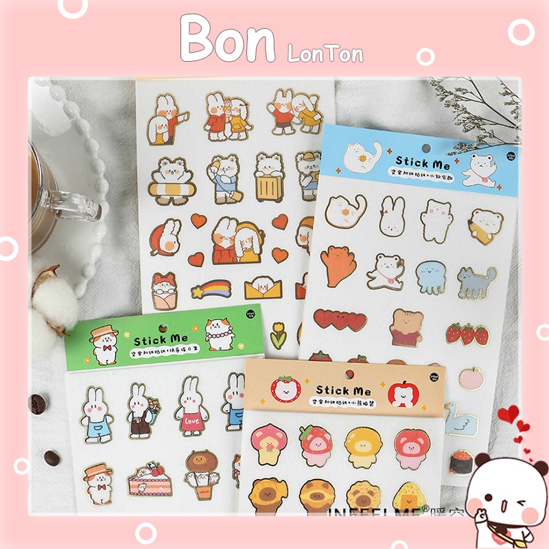 Sticker hình dán dễ thương sáng tạo và giấy bộ nhãn dán sổ trang trí dễ thương phong các Hàn Quốc siêu đáng yêu