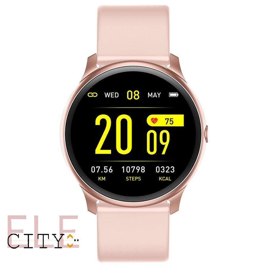 888ele⚡ KW19 Round Screen Smart Watch Real Time Heart Rate Measurement Step Count Blood Oxygen Sleep Monitoring