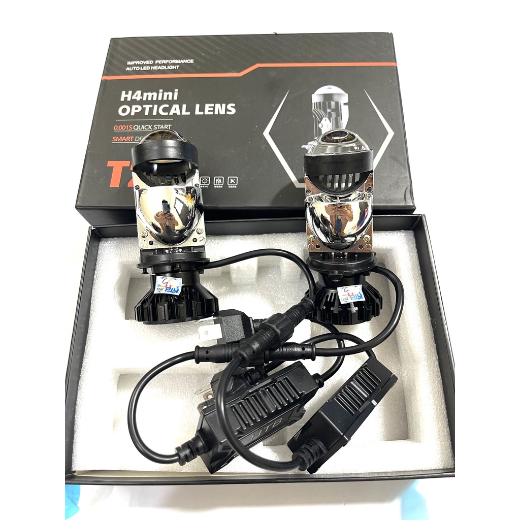 Đèn Pha LED Bi Cầu Mini H4 T2 Mẫu 2022 Pro Kính Tím Lắp Ô tô, Xe Máy 50w