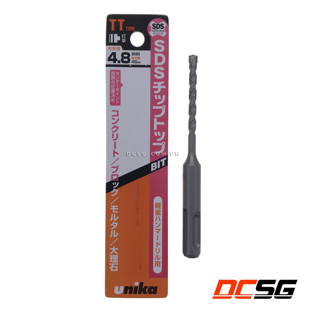 Mũi khoan bê tông hợp kim SDS-plus 3.2-6.0mm Unika| DCSG