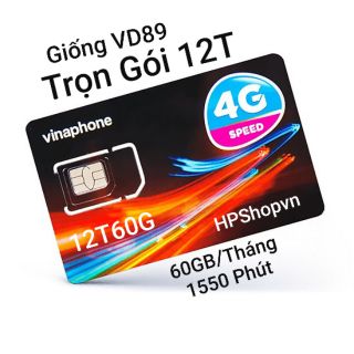 SIM VINAPHONE 12D60G GIỐNG VD89 TRỌN GÓI 12 THÁNG