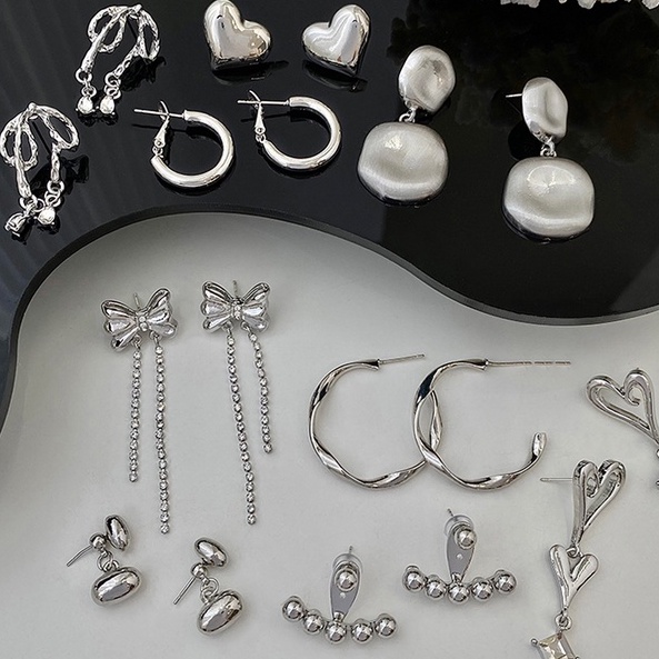 Bông Tai Mạ Bạc 925 Thiết Kế Ngọt Ngào Thời Trang Hàn Quốc