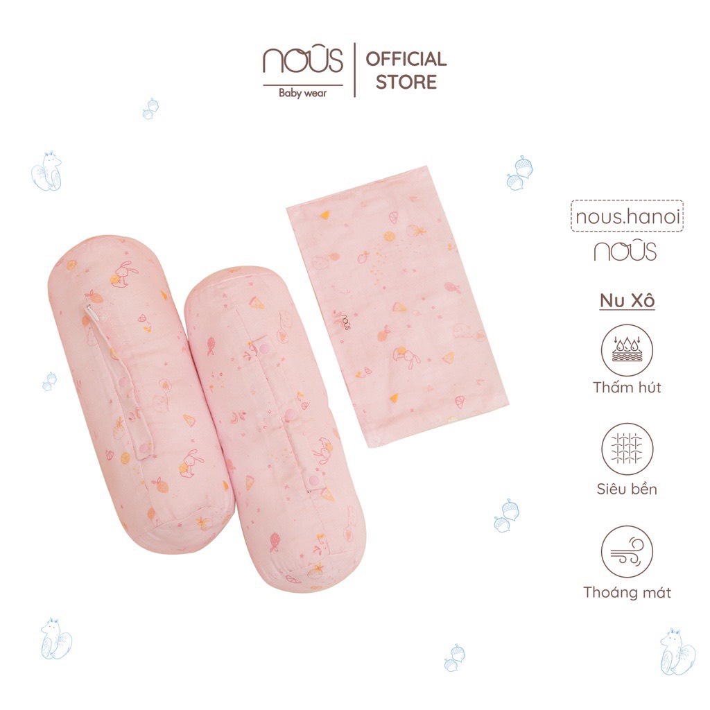 Gối Chặn Nous Cho Bé Sơ Sinh Ngủ Ngon Sâu Giấc - 2 Màu Xanh - Hồng