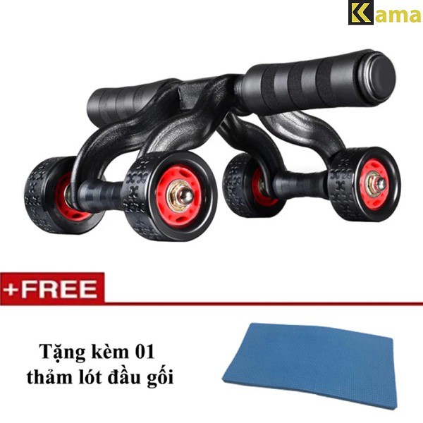 Con lăn tập bụng 4 bánh kèm thảm