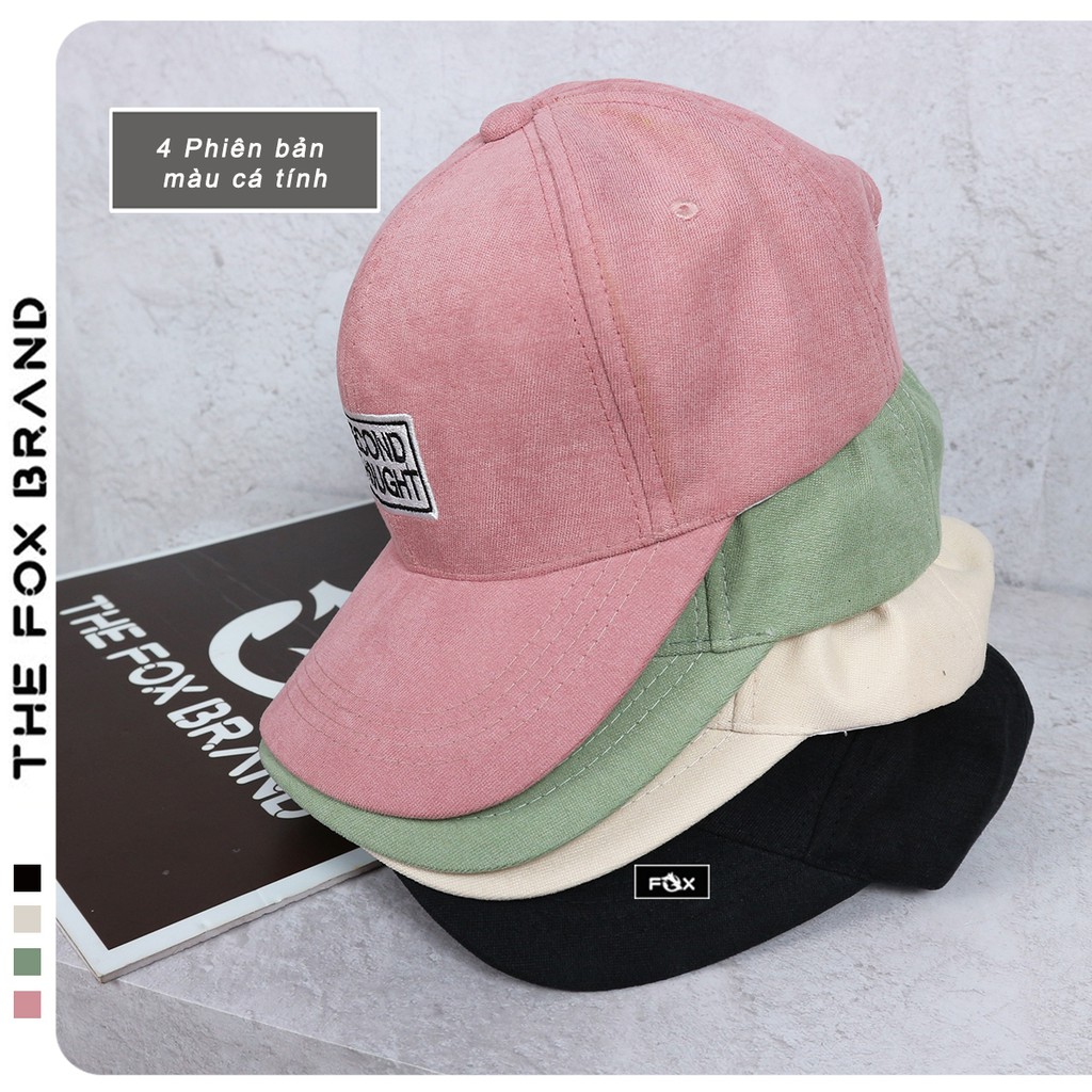 Mũ lưỡi trai nón kết thời trang chất nhung phong cách ulzzang unisex thêu chữ the fox