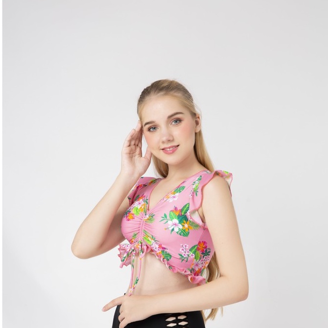 Áo bơi Nữ BIKINI PASSPORT kiểu dáng dây rút nhún- màu Hồng - BS369_PK