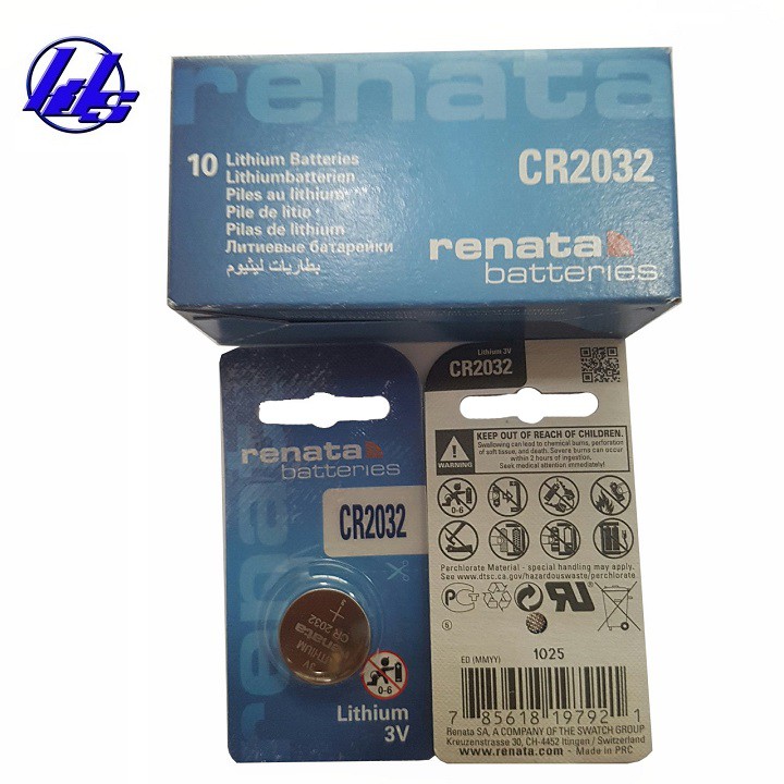 Pin CR2032 Renata lithium 3V chính hãng- Vỉ 1 viên