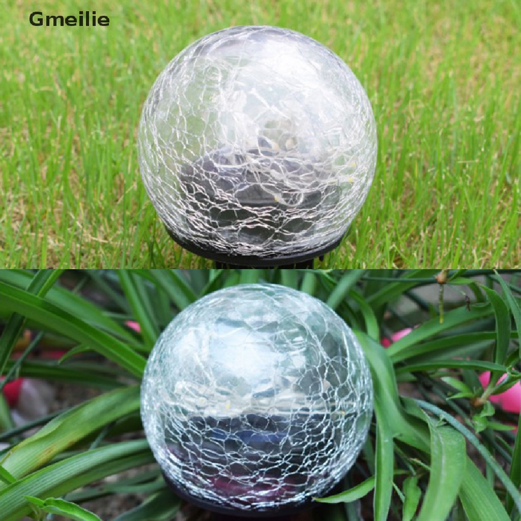 Gmeilie LED Solar Light Waterproof Garden Lawn Lamp Outdoor Glass Ball Cracked Light VN