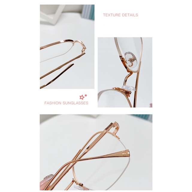 kính cận có độ -1.0~4.0 Kính Nửa Gọng Kim Loại Chống Ánh Sáng Xanh Phong Cách retro Thời Trang Unisex ，mắt kính cận