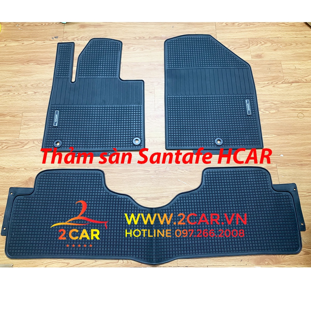 Thảm lót sàn cao su xe Hyundai Santafe 2019-2022 thương hiệu Hcar Hàng Cao Cấp