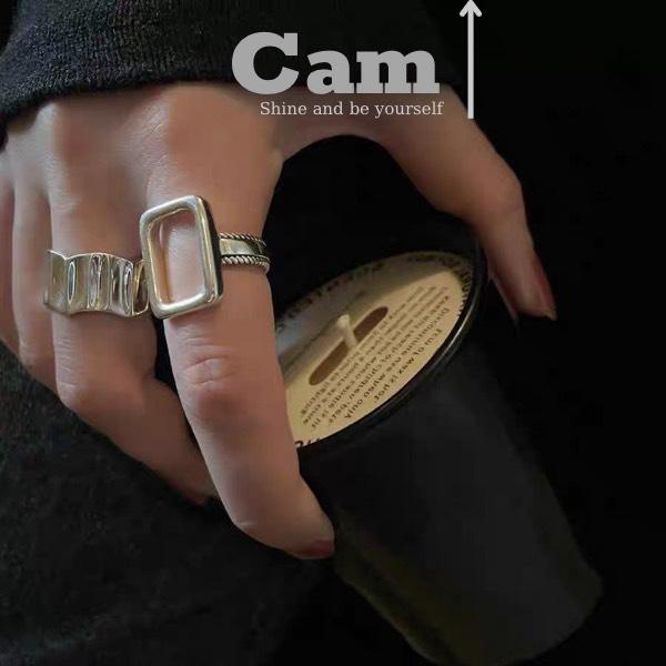 Nhẫn Nam Nữ Mix Ring Phong Cách Hiphop Màu Đen Bạc Đẹp Cao Cấp - Nhẫn Chất liệu Titan Không Gỉ - CamCamVintage