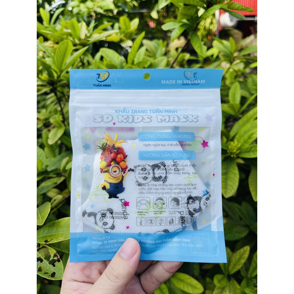Khẩu Trang kháng khuẩn 5D Mask TM  Chính Hãng( hộp 50c) Khẩu trang trẻ e 5D Kid