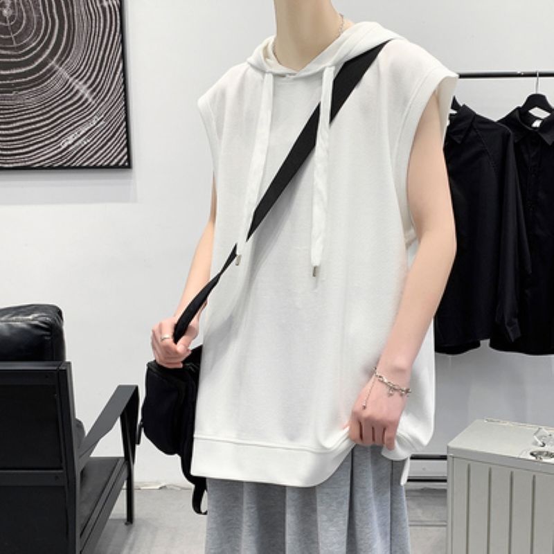 Áo Khoác Hoodie Sát Nách Vải Mỏng Kiểu Hồng Kông Thời Trang Mùa Hè Cho Nam Và Nữ