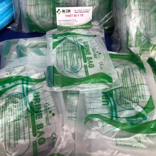 Túi chứa nước tiểu túi đựng nước tiểu van xả ngang chữ T hoặc van thẳng có dây treo 2000ml URINE BAG Greetmed