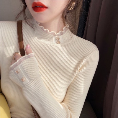 Áo kiểu Pure Cube cổ lọ dáng ôm thời trang thu đông cho nữ