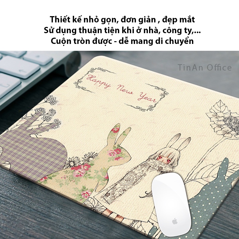 [26 x 21 cm] Miếng Lót Chuột Vải Nhiều Hình Dễ Thương, Đế Cao Su Việt Nam Chống Trượt, Mousepad Mềm Dày (Hình Tự Chụp)