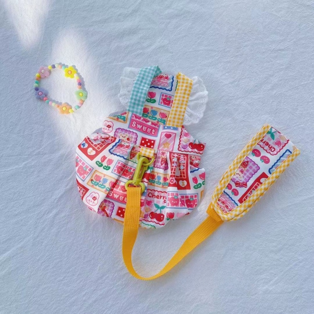 Dây dắt kiểu váy CAMQUYTSTORE phong cách Lolita màu hồng dễ thương cho thú cưng