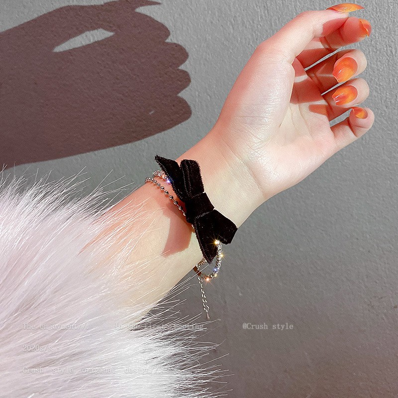 Vòng Đeo Tay Hai Lớp Đính Đá Thời Trang Hàn Quốc Dành Cho Nữ