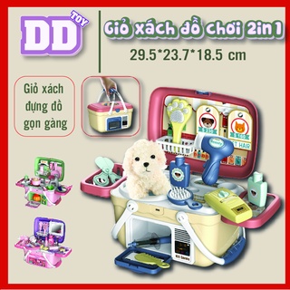 Đồ chơi bác sĩ nấu ăn bếp chăm sóc thú cưng có giỏ xách cất gọn gàng sau khi chơi có video ảnh thật