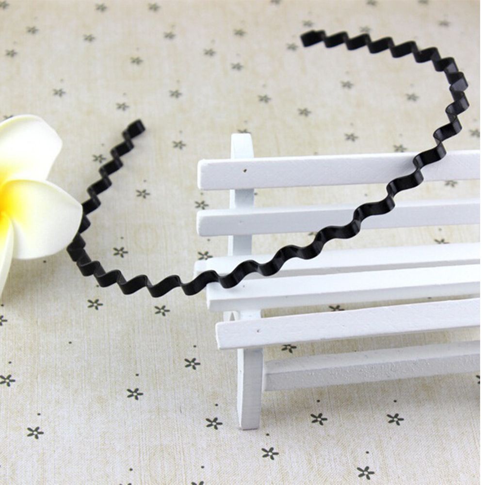 Băng đô cài tóc gợn sóng bằng kim loại màu đen/nơi sóng nhiều màu tùy chọn cho nam và nữ 2LIFE