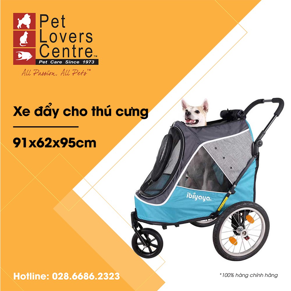 Xe đẩy cho Thú Cưng IBIYAYA  HAPPY PET TRAILER/JOGGER 2.0 (BLUE) (91x62x95cm)