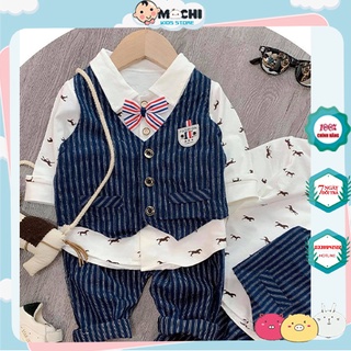 ❌ship hỏa tốc❌ set đồ bé trai - set vest bé trai 4 chi tiết lịch lãm cực sịn cho bé 8-24kg - có ảnh thật